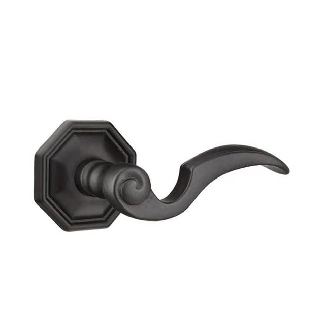 Emtek - Privacy, No.15 Rosette, Napoli Lever, LH, FB - Flat Black Bronze Patina