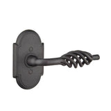 Emtek - Passage, Wrought Steel No.1 Rosette, Lafayette Lever, LH, FBS - Flat Black Steel