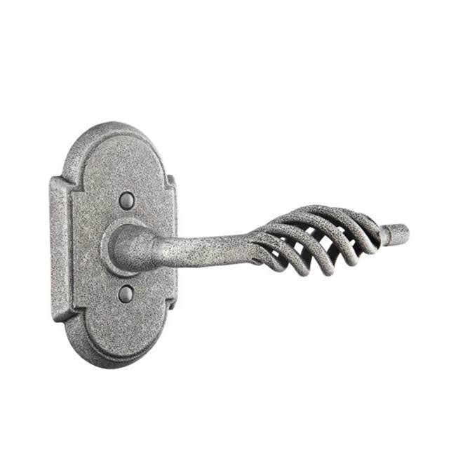Emtek - Privacy, Wrought Steel No.1 Rosette, Lafayette Lever, LH, SWS - Satin Steel
