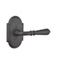 Emtek - Passage, Wrought Steel No.1 Rosette, Normandy Lever, LH, FBS - Flat Black Steel