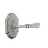 Emtek - Privacy, Wrought Steel No.1 Rosette, Normandy Lever, LH, SWS - Satin Steel