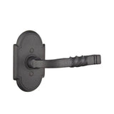 Emtek - Passage, Wrought Steel No.1 Rosette, San Carlos Lever, RH, FBS - Flat Black Steel
