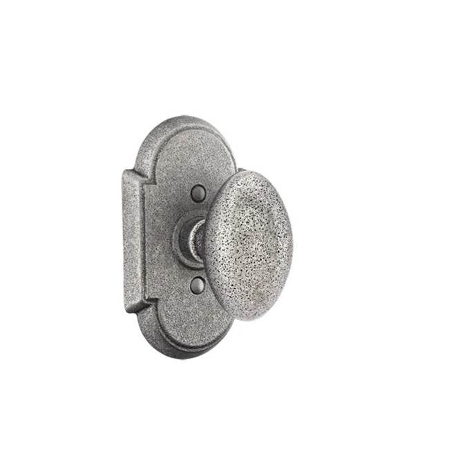 Emtek - Passage, Wrought Steel No.1 Rosette, Savannah Knob, SWS - Satin Steel