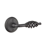 Emtek - Privacy, Wrought Steel No.2 Rosette, Lafayette Lever, LH, FBS - Flat Black Steel