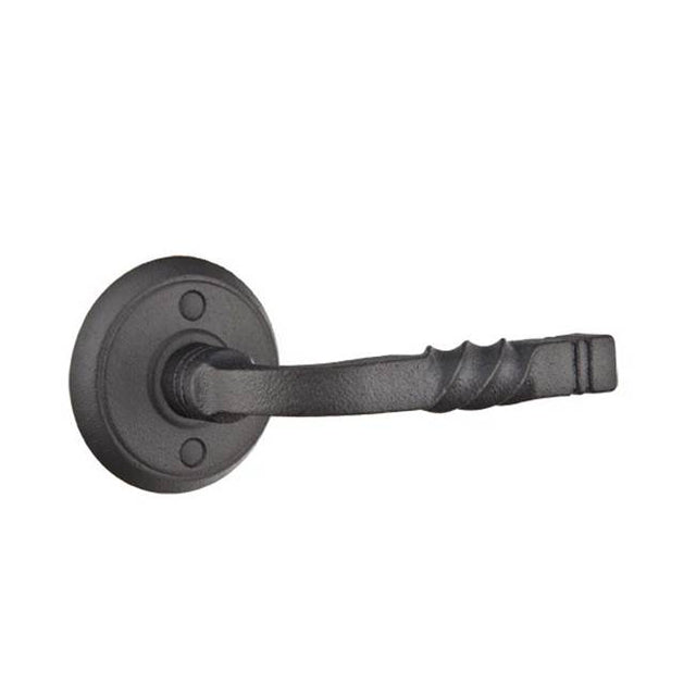Emtek - Passage, Wrought Steel No.2 Rosette, San Carlos Lever, LH, FBS - Flat Black Steel