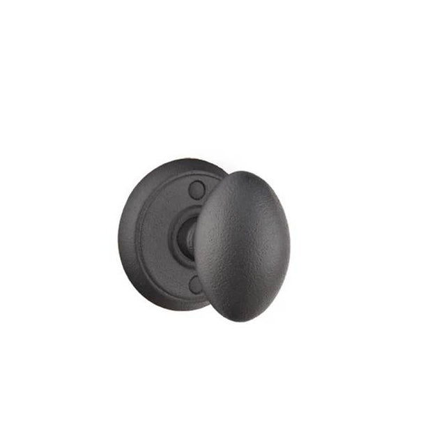 Emtek - Dummy, Wrought Steel No.2 Rosette, Savannah Knob, FBS - Flat Black Steel