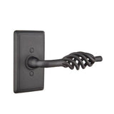 Emtek - Passage, Wrought Steel No.3 Rosette, Lafayette Lever, RH, FBS - Flat Black Steel