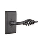 Emtek - Passage, Wrought Steel No.3 Rosette, Lafayette Lever, RH, FBS - Flat Black Steel