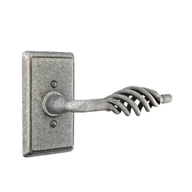 Emtek - Passage, Wrought Steel No.3 Rosette, Lafayette Lever, RH, SWS - Satin Steel