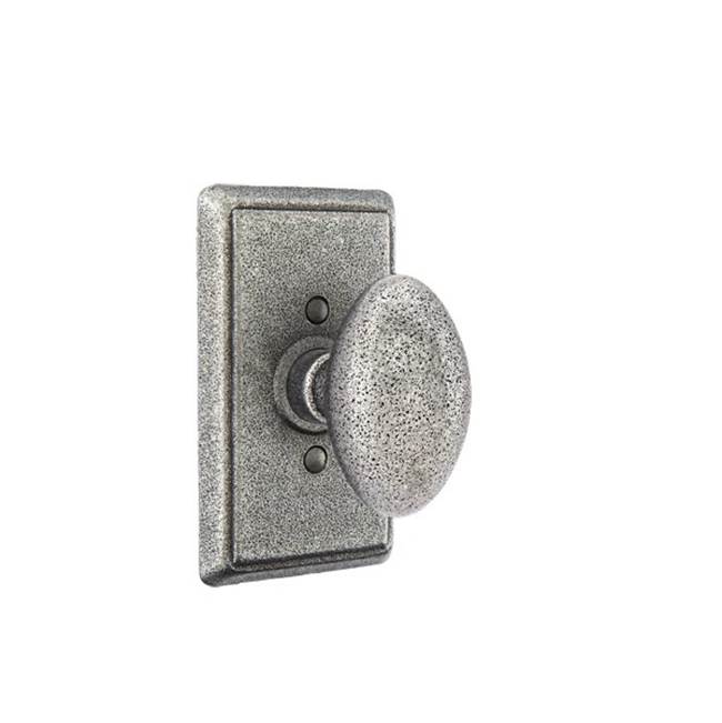 Emtek - Passage, Wrought Steel No.3 Rosette, Savannah Knob, SWS - Satin Steel