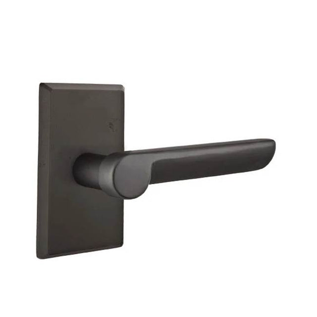 Emtek - Passage, No.3 Rosette, Aurora Lever, LH, FB - Flat Black Bronze Patina