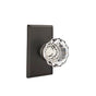 Emtek - Concealed, Passage, No.3 Rosette, Astoria Clear Knob, FB - Flat Black Bronze Patina