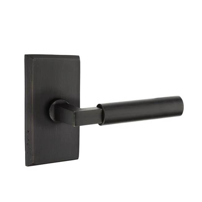 Emtek - Privacy, No.3 Rosette, Bryce Lever, LH, MB - Medium Bronze Patina