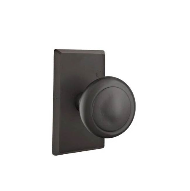 Emtek - Passage, No.3 Rosette, Butte Knob, FB - Flat Black Bronze Patina