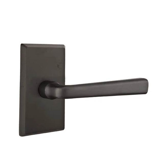 Emtek - Passage, No.3 Rosette, Cimarron Lever, LH, FB - Flat Black Bronze Patina