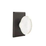 Emtek - Concealed, Privacy, No.3 Rosette, Hampton Knob, FB - Flat Black Bronze Patina