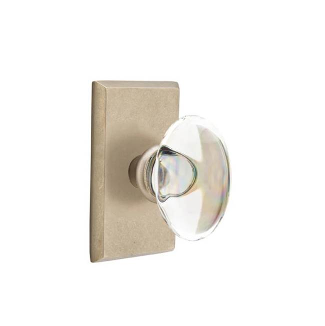 Emtek - Dummy, No.3 Rosette, Hampton Knob, TWB - Tumbled White Bronze