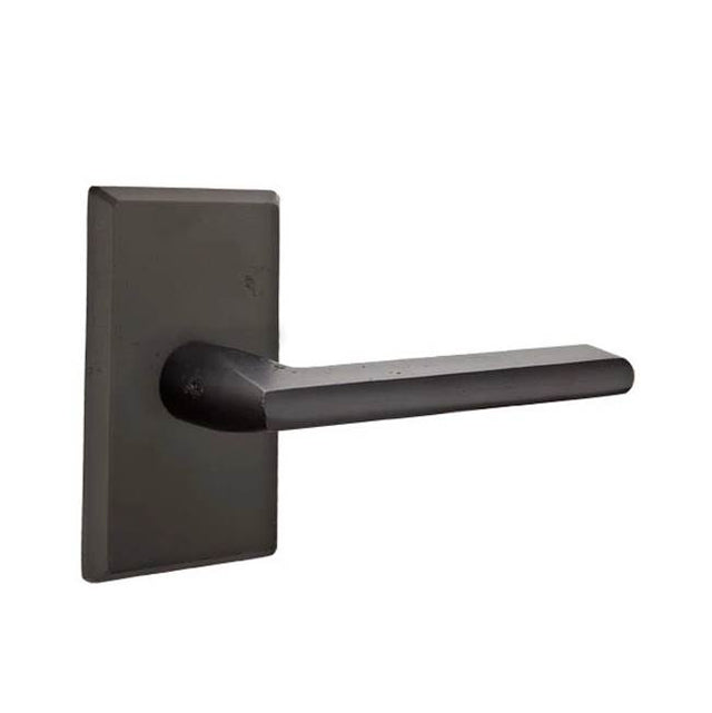 Emtek - Concealed, Privacy, No.3 Rosette, Lariat Lever, FB - Flat Black Bronze Patina