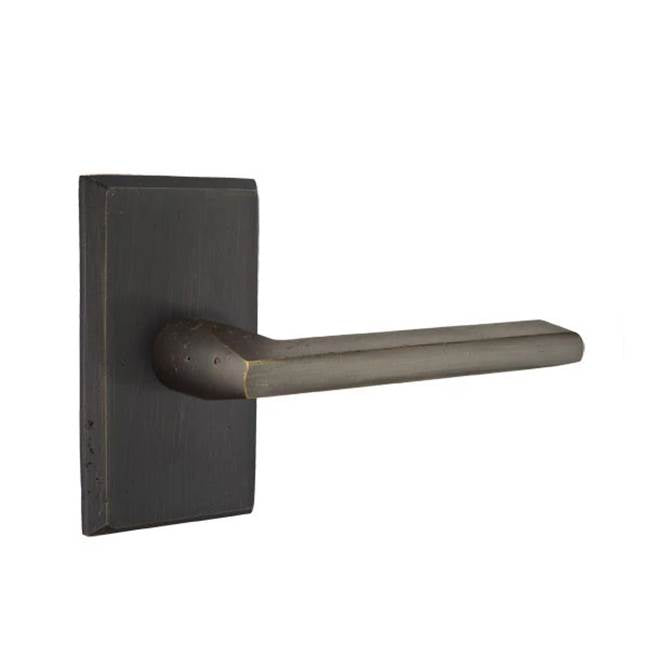 Emtek - Concealed, Privacy, No.3 Rosette, Lariat Lever, MB - Medium Bronze Patina