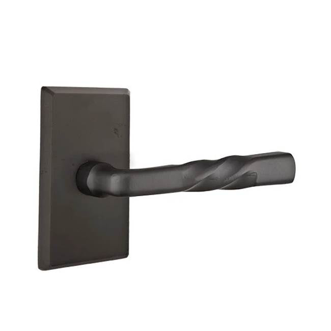 Emtek - Dummy, No.3 Rosette, Montrose Lever, FB - Flat Black Bronze Patina