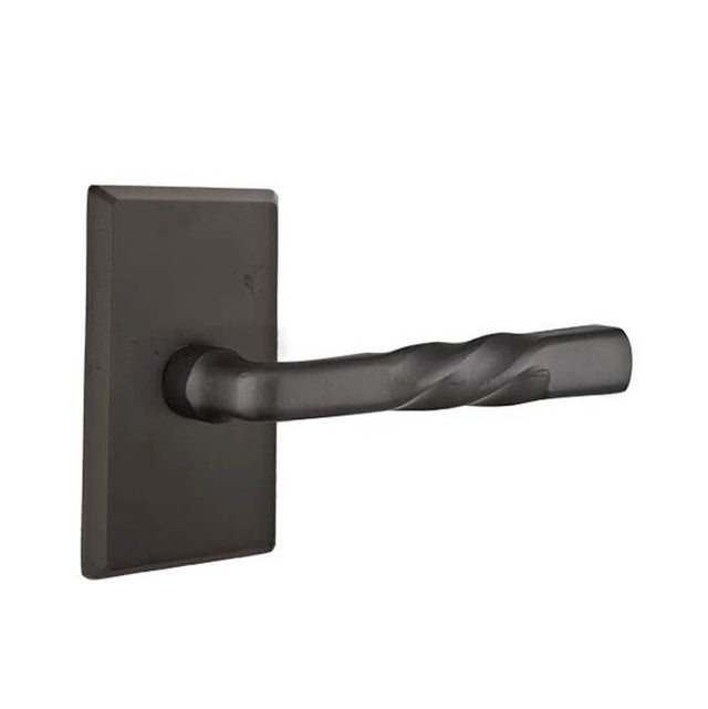 Emtek - Passage, No.3 Rosette, Montrose Lever, RH, FB - Flat Black Bronze Patina
