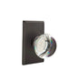 Emtek - Concealed, Privacy, No.3 Rosette, Providence Crystal Knob, FB - Flat Black Bronze Patina