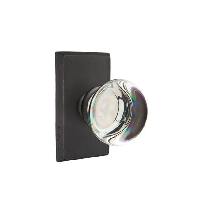 Emtek - Concealed, Privacy, No.3 Rosette, Providence Crystal Knob, MB - Medium Bronze Patina