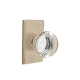 Emtek - Concealed, Privacy, No.3 Rosette, Providence Crystal Knob, TWB - Tumbled White Bronze