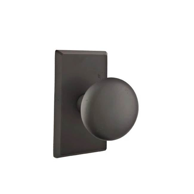 Emtek - Concealed, Privacy, No.3 Rosette, Winchester Knob, FB - Flat Black Bronze Patina