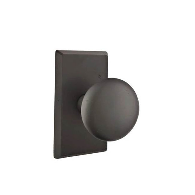 Emtek - Concealed, Privacy, No.3 Rosette, Winchester Knob, FB - Flat Black Bronze Patina