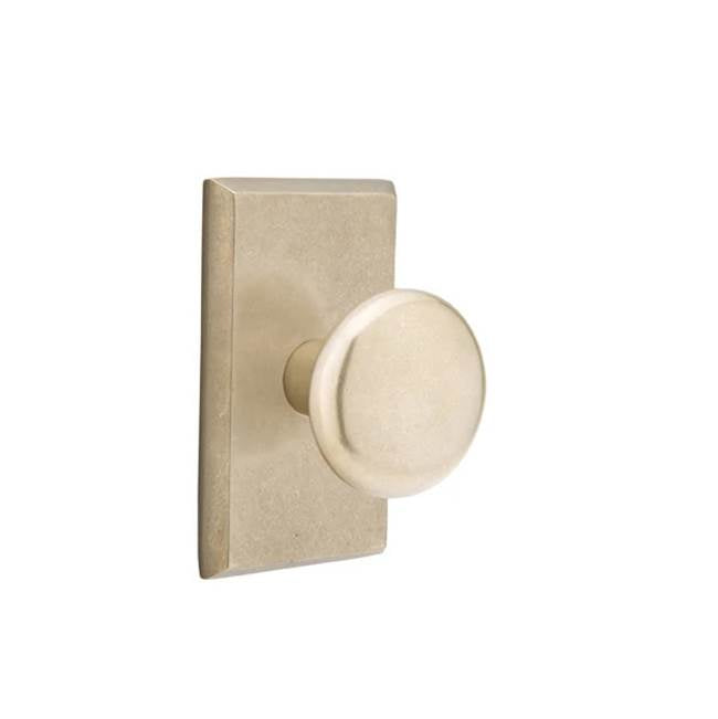 Emtek - Concealed, Privacy, No.3 Rosette, Winchester Knob, TWB - Tumbled White Bronze