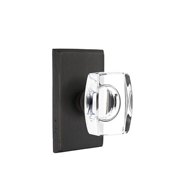 Emtek - Dummy, No.3 Rosette, Windsor Crystal Knob, MB - Medium Bronze Patina