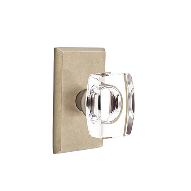 Emtek - Dummy, No.3 Rosette, Windsor Crystal Knob, TWB - Tumbled White Bronze