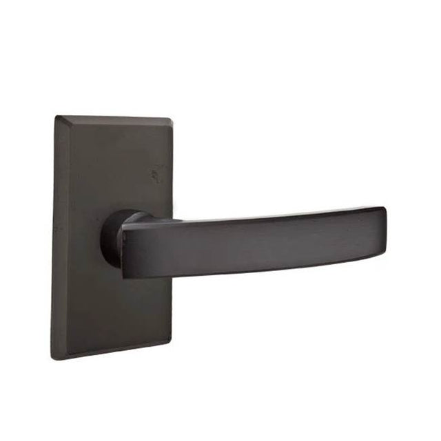 Emtek - Passage, No.3 Rosette, Yuma Lever, LH, FB - Flat Black Bronze Patina