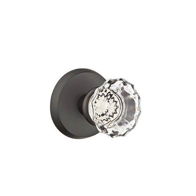 Emtek - Dummy, No.2 Rosette, Astoria Clear Knob, FB - Flat Black Bronze Patina