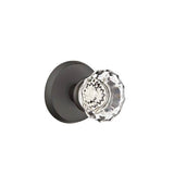 Emtek - Privacy, No.2 Rosette, Astoria Clear Knob, FB - Flat Black Bronze Patina