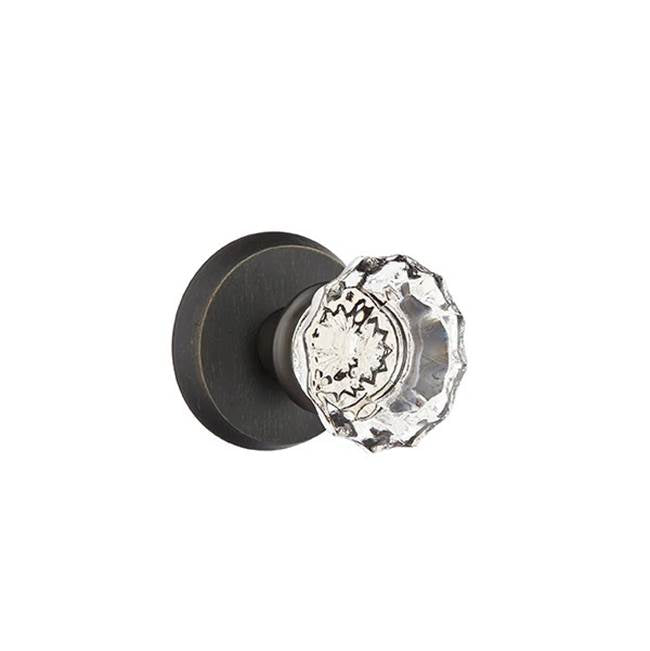 Emtek - Privacy, No.2 Rosette, Astoria Clear Knob, MB - Medium Bronze Patina