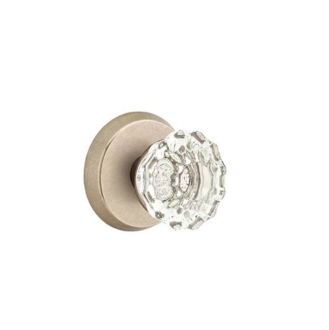 Emtek - Dummy, No.2 Rosette, Astoria Clear Knob, TWB - Tumbled White Bronze
