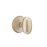 Emtek - Concealed, Privacy, No.2 Rosette, Bronze Egg Knob, TWB - Tumbled White Bronze