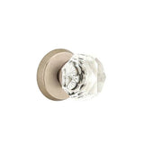 Emtek - Concealed, Privacy, No.2 Rosette, Diamond Crystal Knob, TWB - Tumbled White Bronze