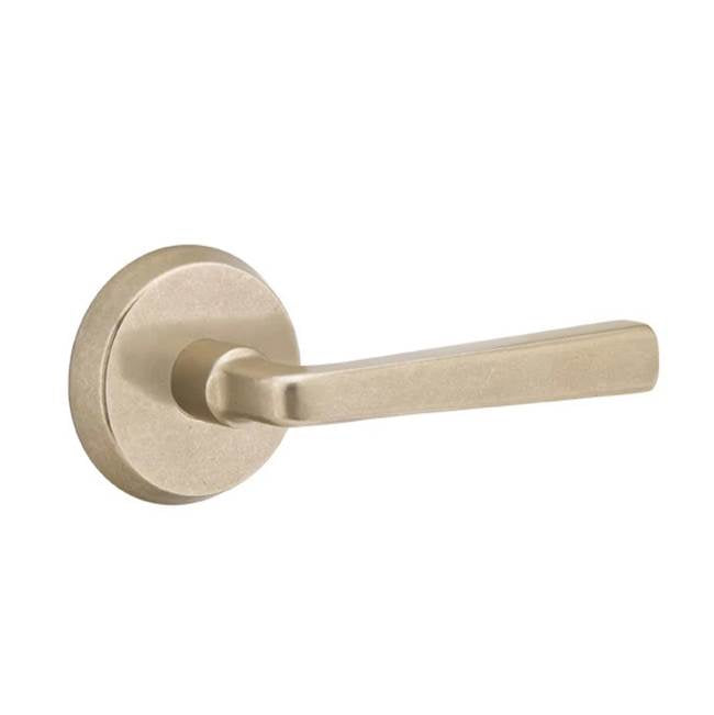 Emtek - Privacy, No.2 Rosette, Cimarron Lever, RH, TWB - Tumbled White Bronze