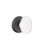 Emtek - Concealed, Passage, No.2 Rosette, Hampton Knob, FB - Flat Black Bronze Patina