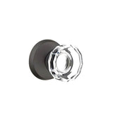 Emtek - Concealed, Privacy, No.2 Rosette, Lowell Crystal Knob, FB - Flat Black Bronze Patina