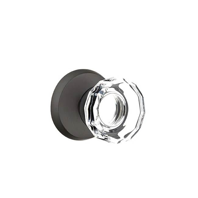 Emtek - Passage, No.2 Rosette, Lowell Crystal Knob, FB - Flat Black Bronze Patina