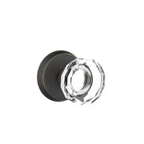 Emtek - Concealed, Passage, No.2 Rosette, Lowell Crystal Knob, MB - Medium Bronze Patina