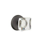 Emtek - Privacy, No.2 Rosette, Modern Square Crystal Knob, FB - Flat Black Bronze Patina