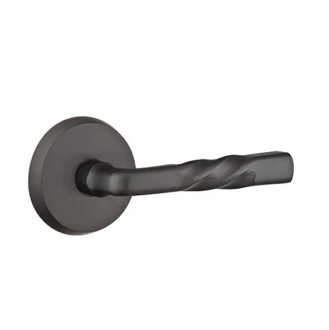 Emtek - Passage, No.2 Rosette, Montrose Lever, LH, FB - Flat Black Bronze Patina