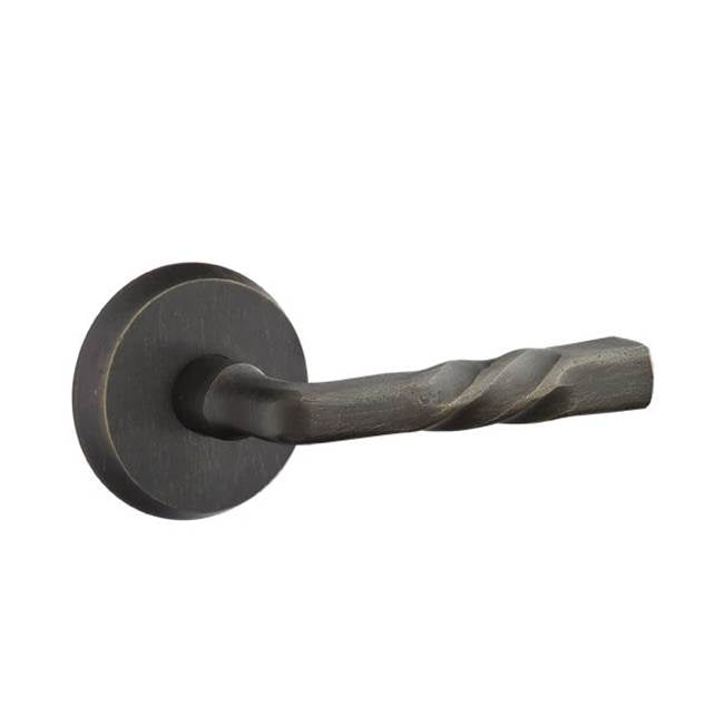 Emtek - Privacy, No.2 Rosette, Montrose Lever, RH, MB - Medium Bronze Patina
