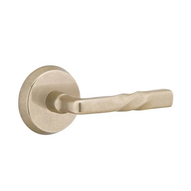 Emtek - Privacy, No.2 Rosette, Montrose Lever, LH, TWB - Tumbled White Bronze