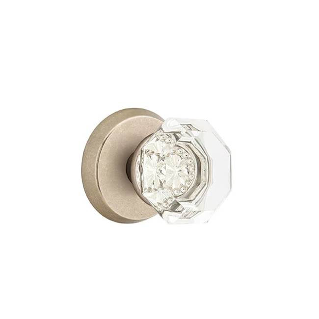 Emtek - Concealed, Passage, No.2 Rosette, Old Town Clear Knob, TWB - Tumbled White Bronze